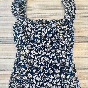 Albion Bella Tankini Top in Navy Ivy